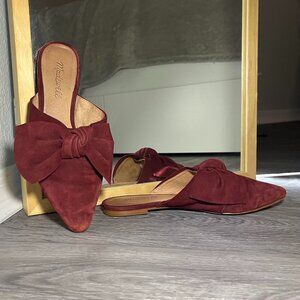 Madewell Remi Bow Mule Burgundy Size 7
